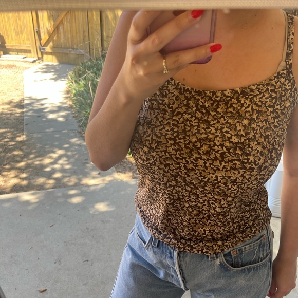 Jonathan Martin Brown Floral Tank Top - Picture 3 of 3